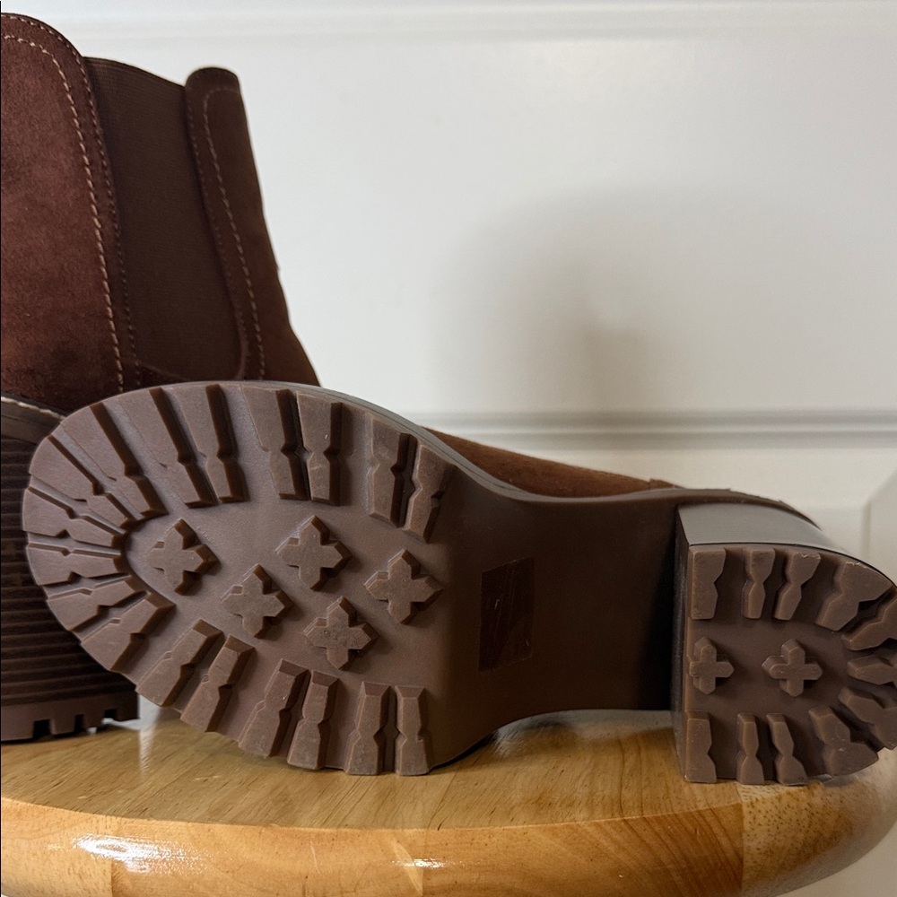 Madden Girl Brown Chunky Heeled Boots - Picture 4 of 5